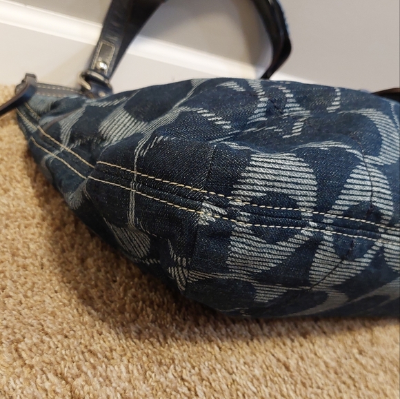 COACH Poppy Glam Signature Denim Tote - Picture 12 of 16